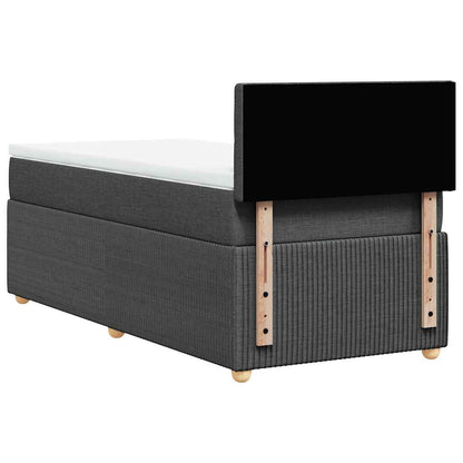 Boxspring met matras stof donkergrijs 90x200 cm