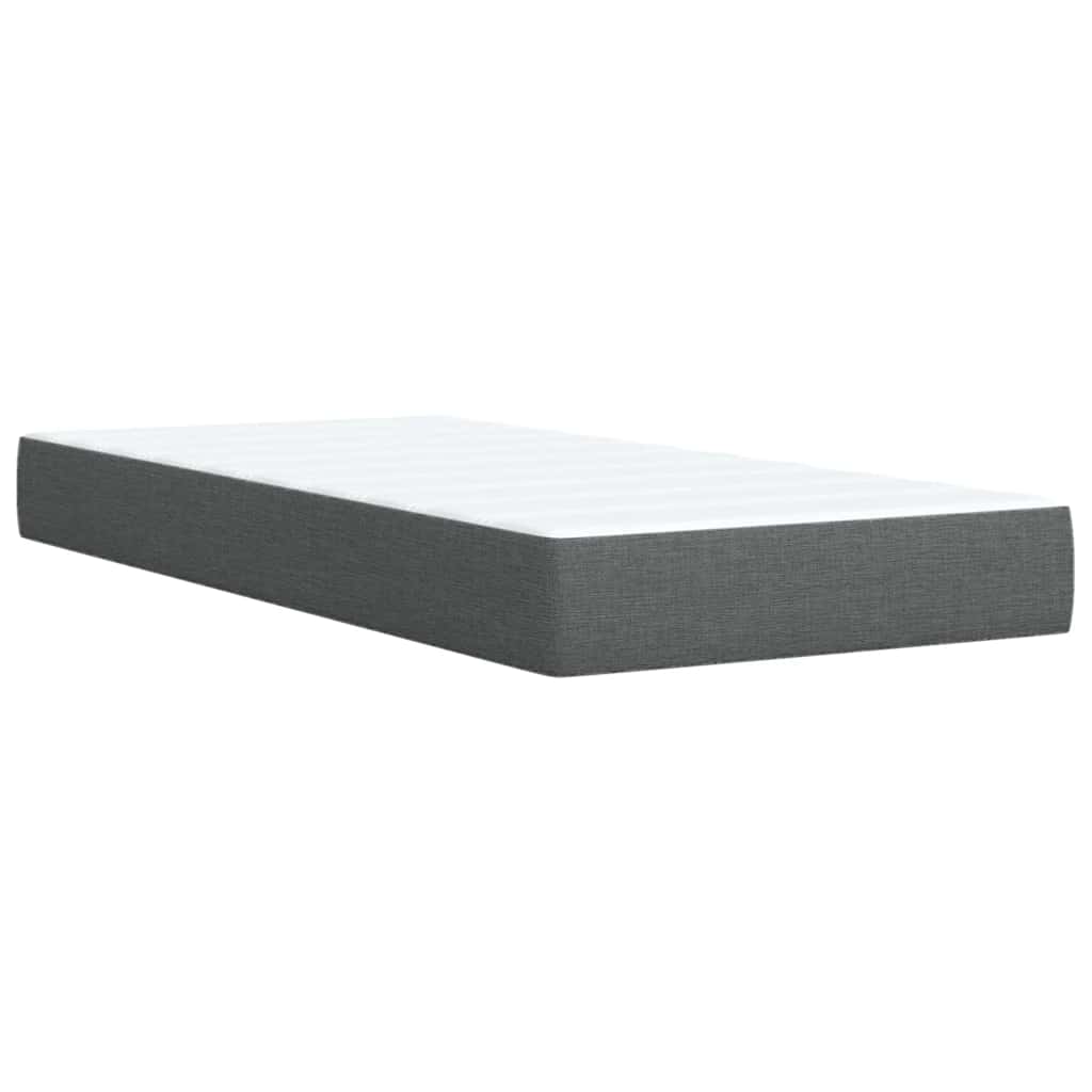 Boxspring met matras stof donkergrijs 90x200 cm