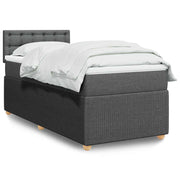 Boxspring 90x200 cm donkergrijs met pocketveringmatras