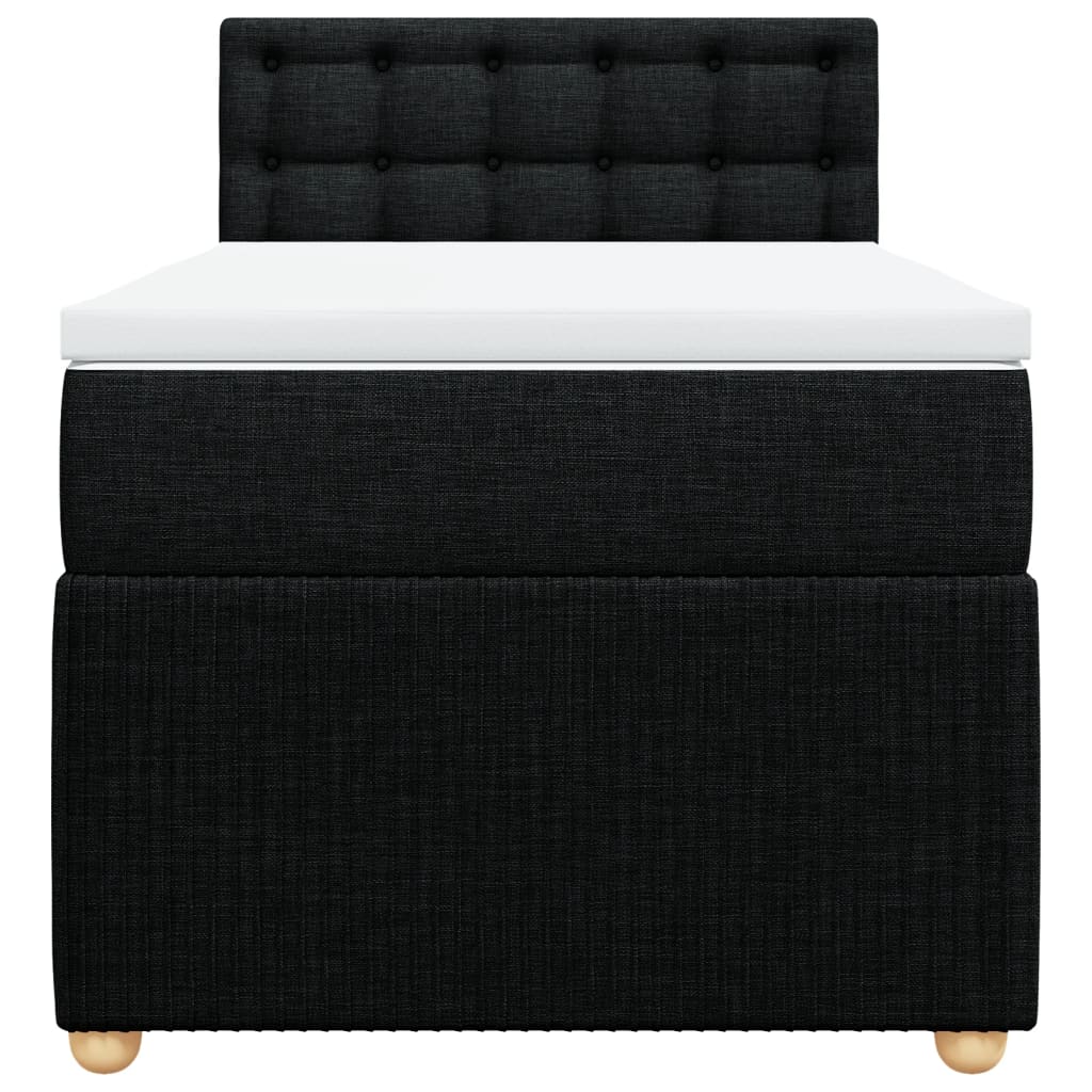 Boxspring met matras stof zwart 90x200 cm