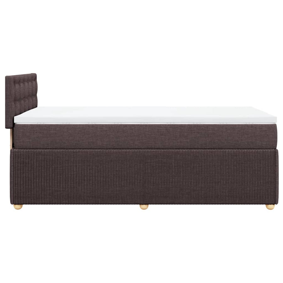 Boxspring met matras stof donkerbruin 90x200 cm