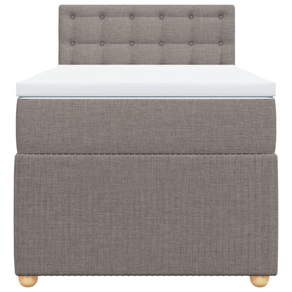Boxspring met matras stof taupe 90x200 cm
