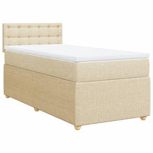 Boxspring met matras stof crèmekleurig 90x200 cm