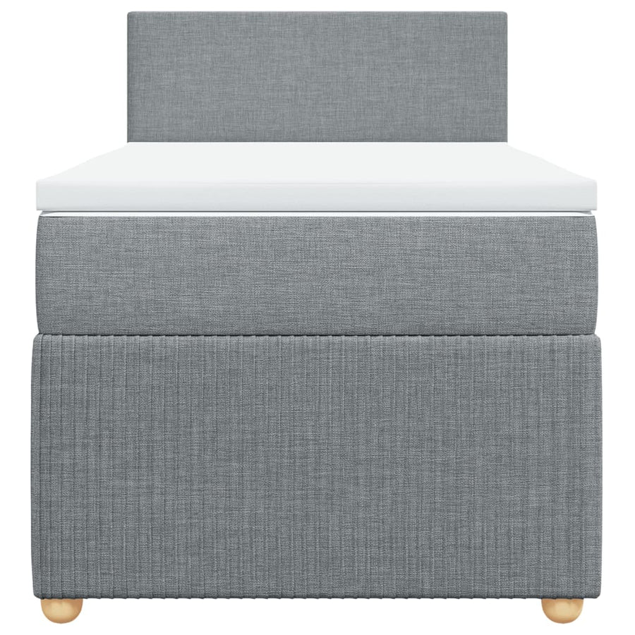 Boxspring met matras stof lichtgrijs 100x200 cm