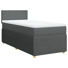 Boxspring met matras stof donkergrijs 100x200 cm