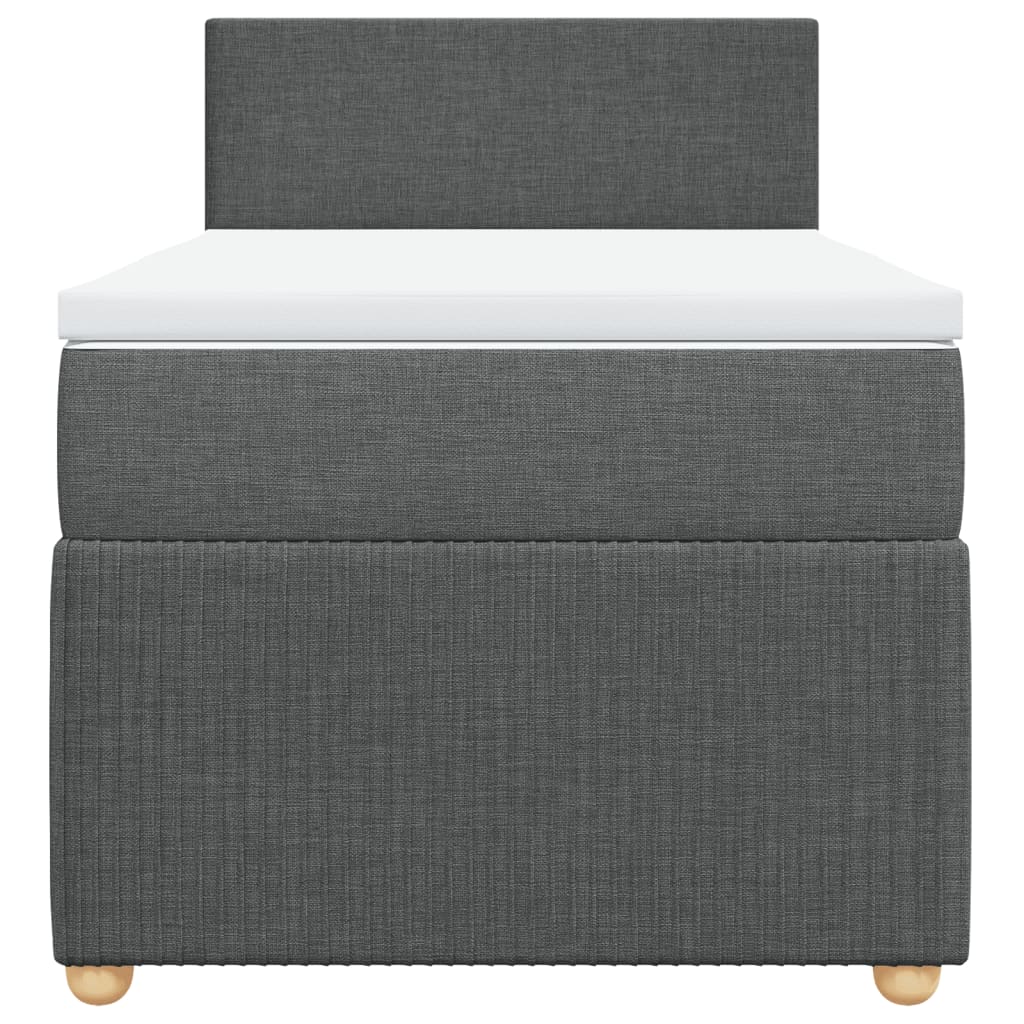 Boxspring met matras stof donkergrijs 100x200 cm