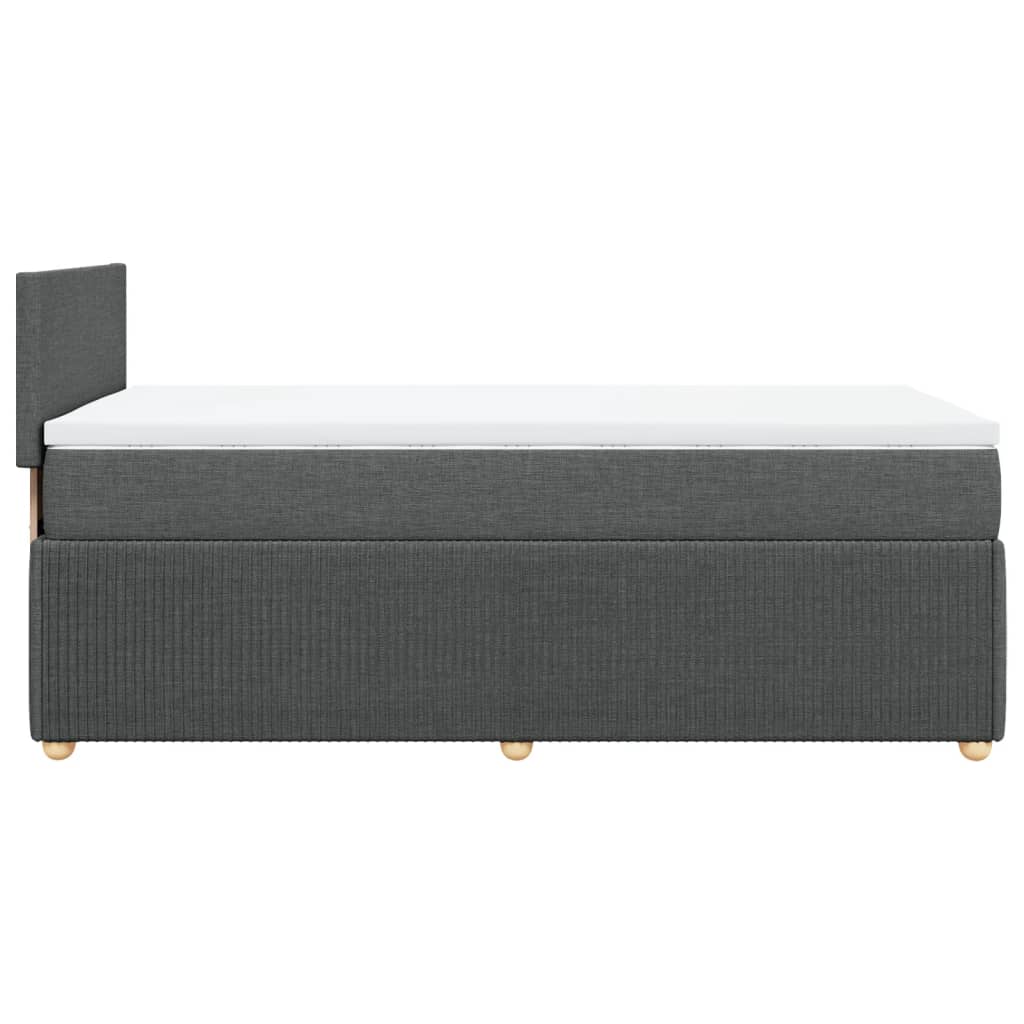 Boxspring met matras stof donkergrijs 100x200 cm