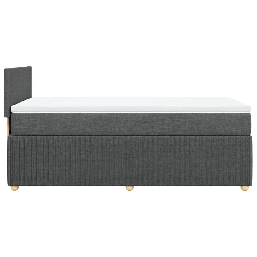 Boxspring met matras stof donkergrijs 100x200 cm