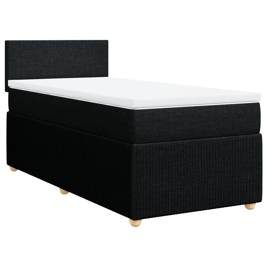 Boxspring met matras stof zwart 100x200 cm