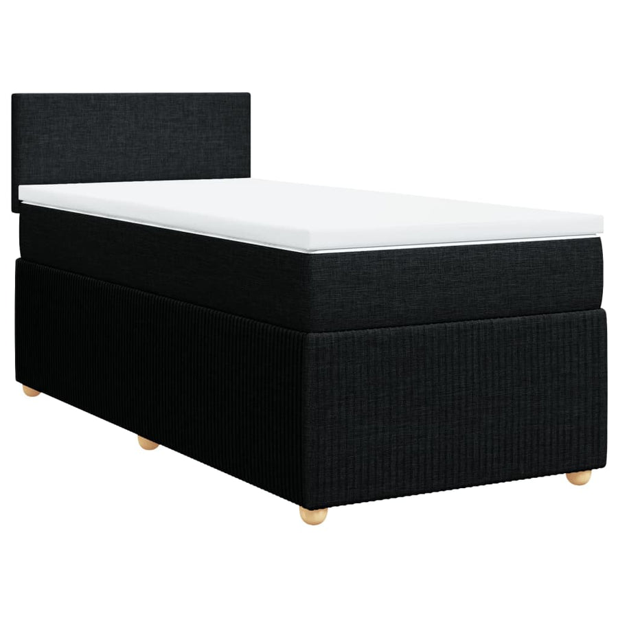 Boxspring met matras stof zwart 100x200 cm