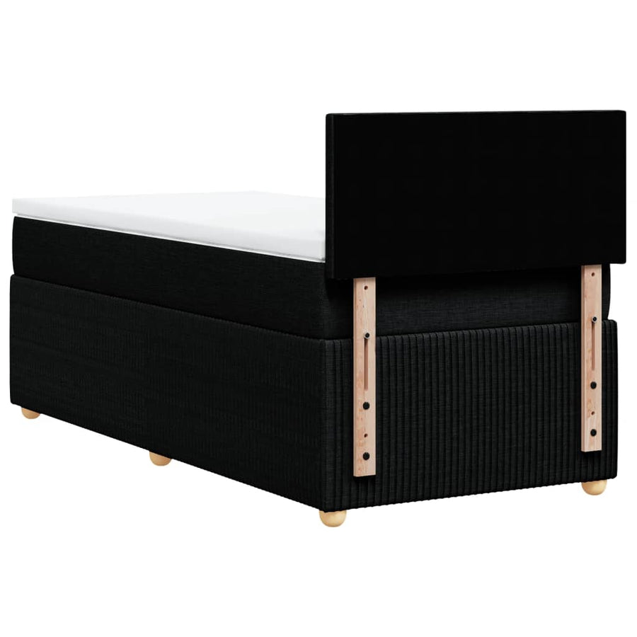 Boxspring met matras stof zwart 100x200 cm