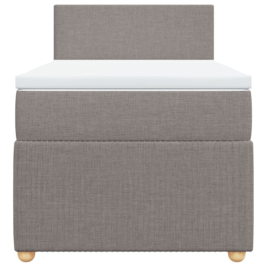 Boxspring met matras stof taupe 100x200 cm