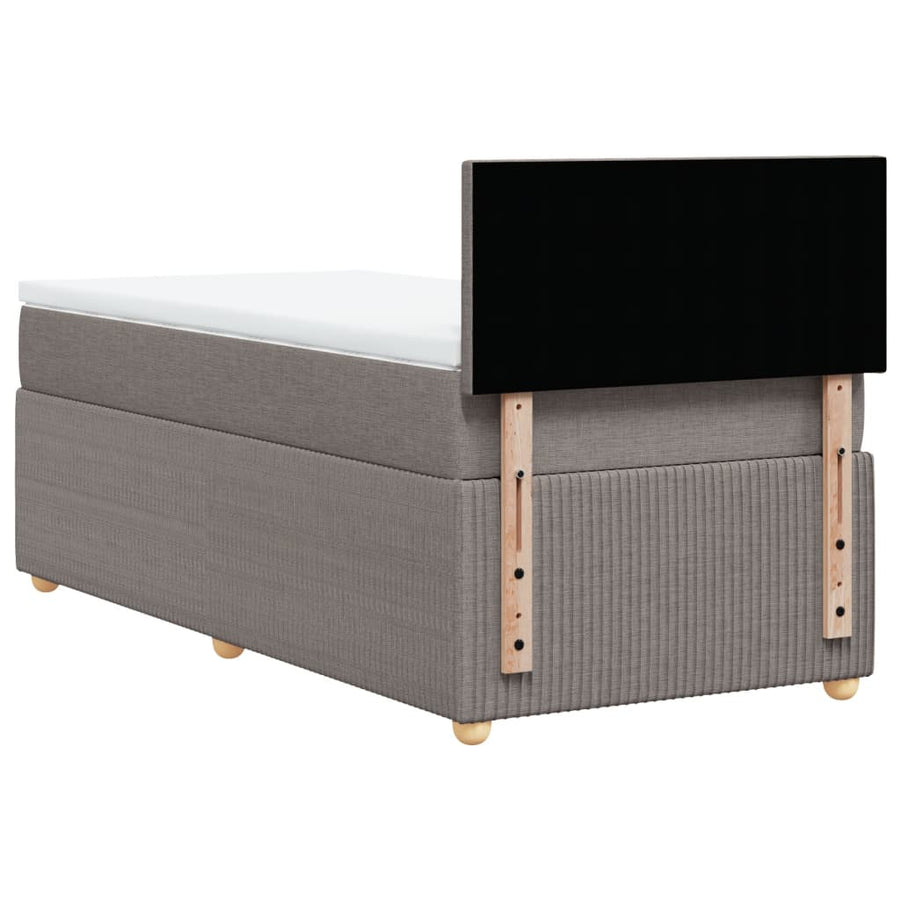 Boxspring met matras stof taupe 100x200 cm