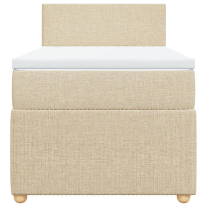 Boxspring met matras stof crèmekleurig 100x200 cm