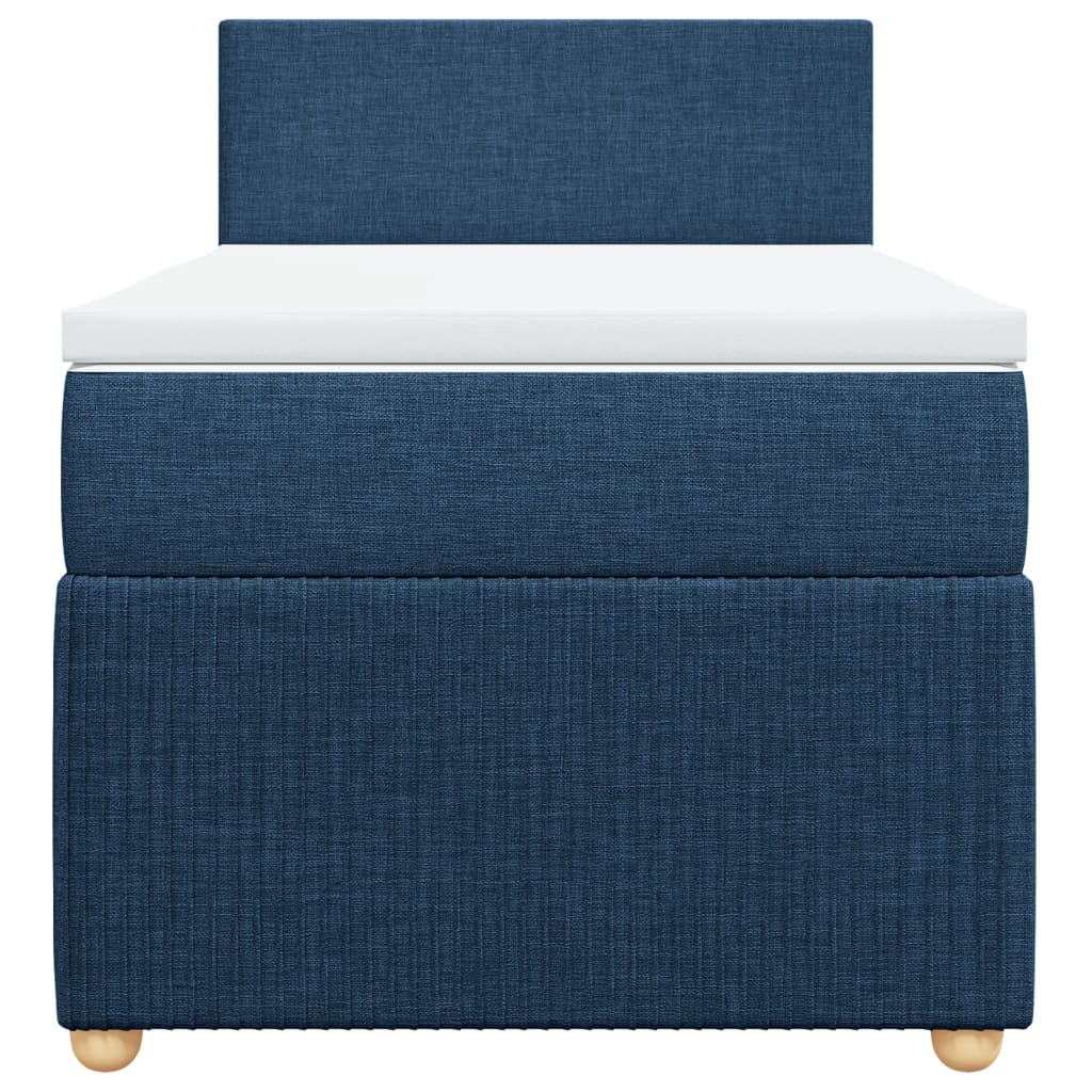 Boxspring met matras stof blauw 100x200 cm
