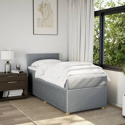 Boxspring met matras stof lichtgrijs 100x200 cm