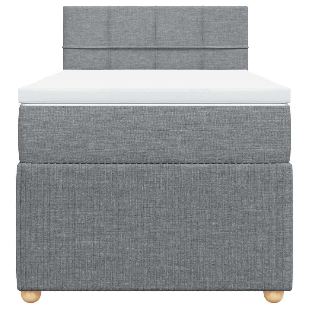 Boxspring met matras stof lichtgrijs 100x200 cm