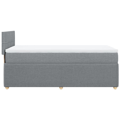 Boxspring met matras stof lichtgrijs 100x200 cm