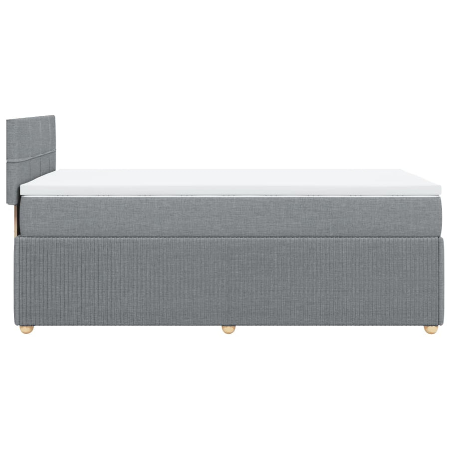 Boxspring met matras stof lichtgrijs 100x200 cm
