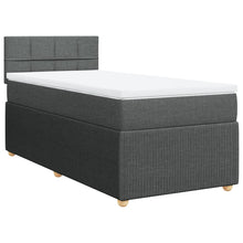 Boxspring met matras stof donkergrijs 100x200 cm