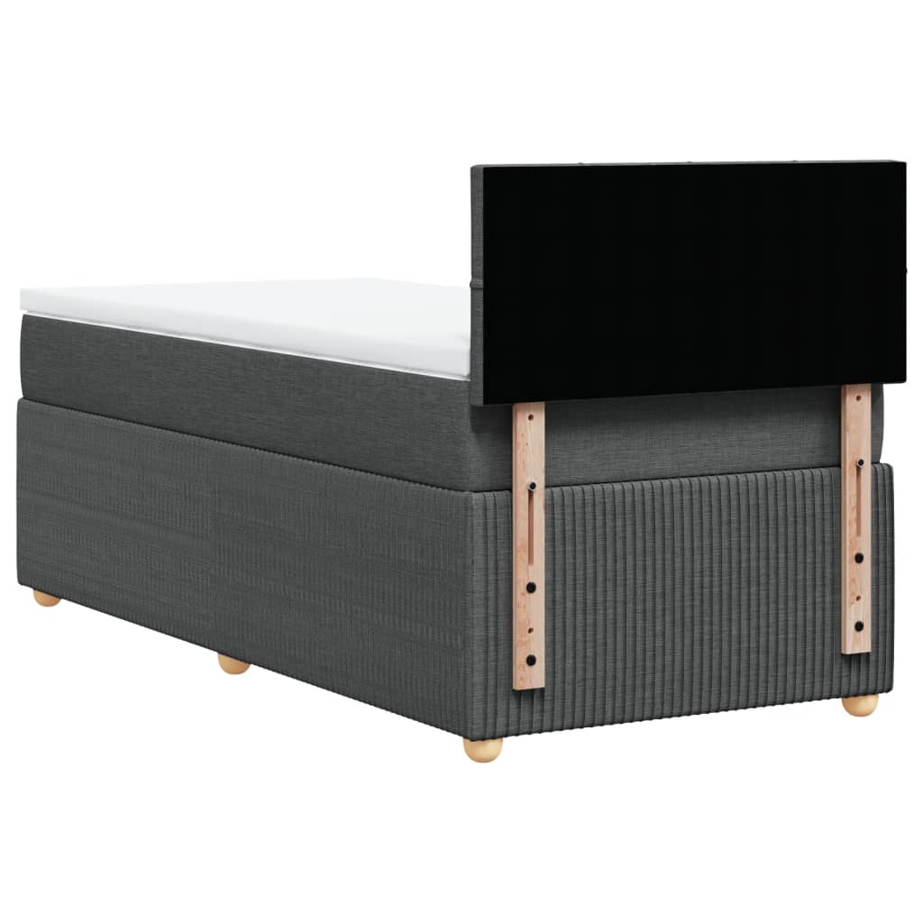 Boxspring met matras stof donkergrijs 100x200 cm