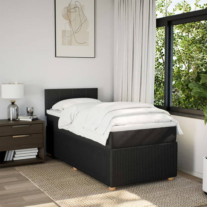 Boxspring met matras stof zwart 100x200 cm