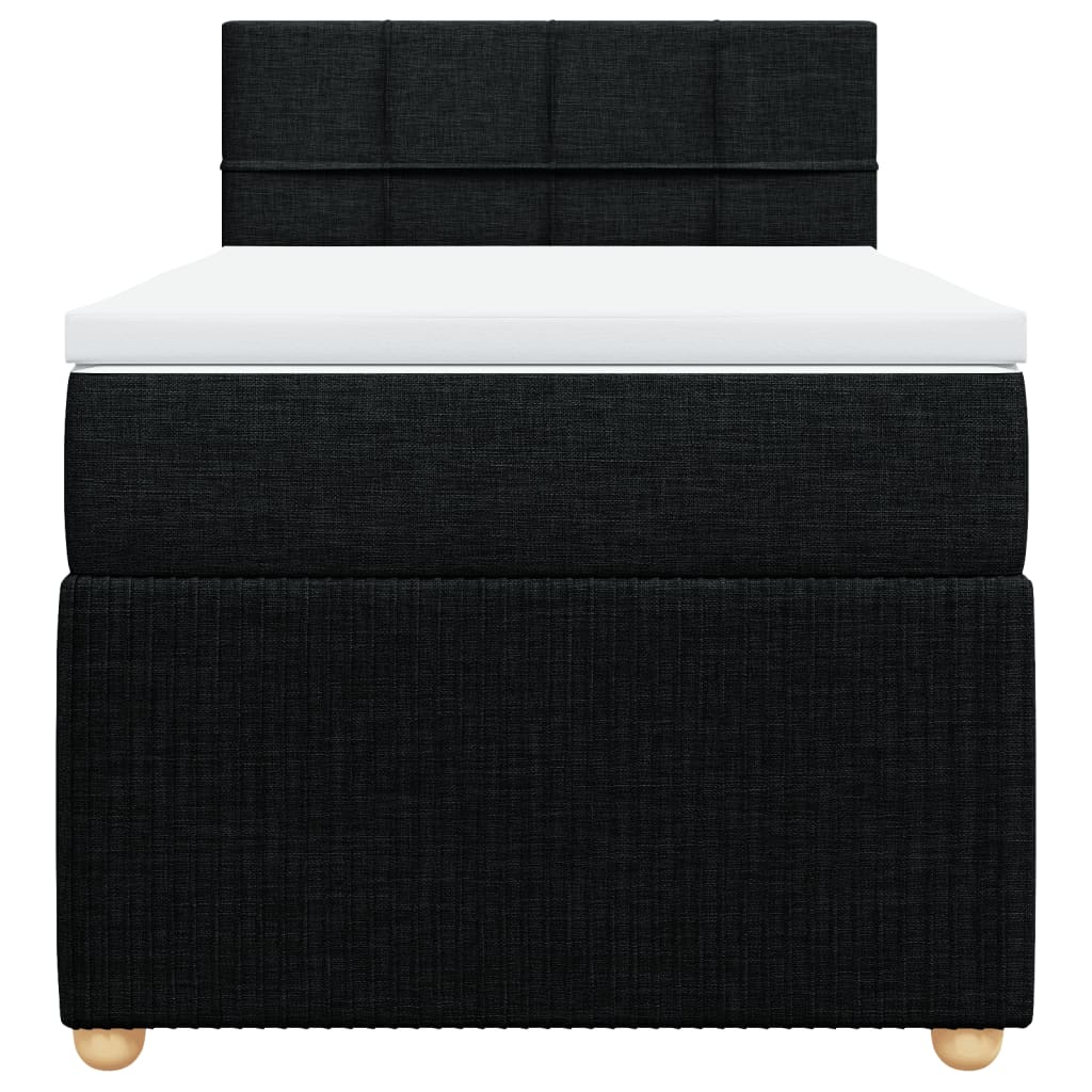 Boxspring met matras stof zwart 100x200 cm