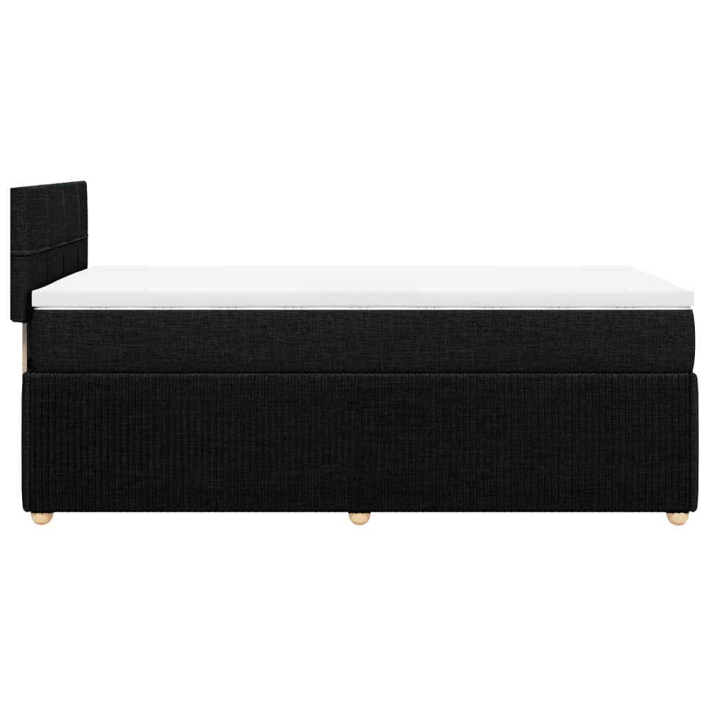 Boxspring met matras stof zwart 100x200 cm