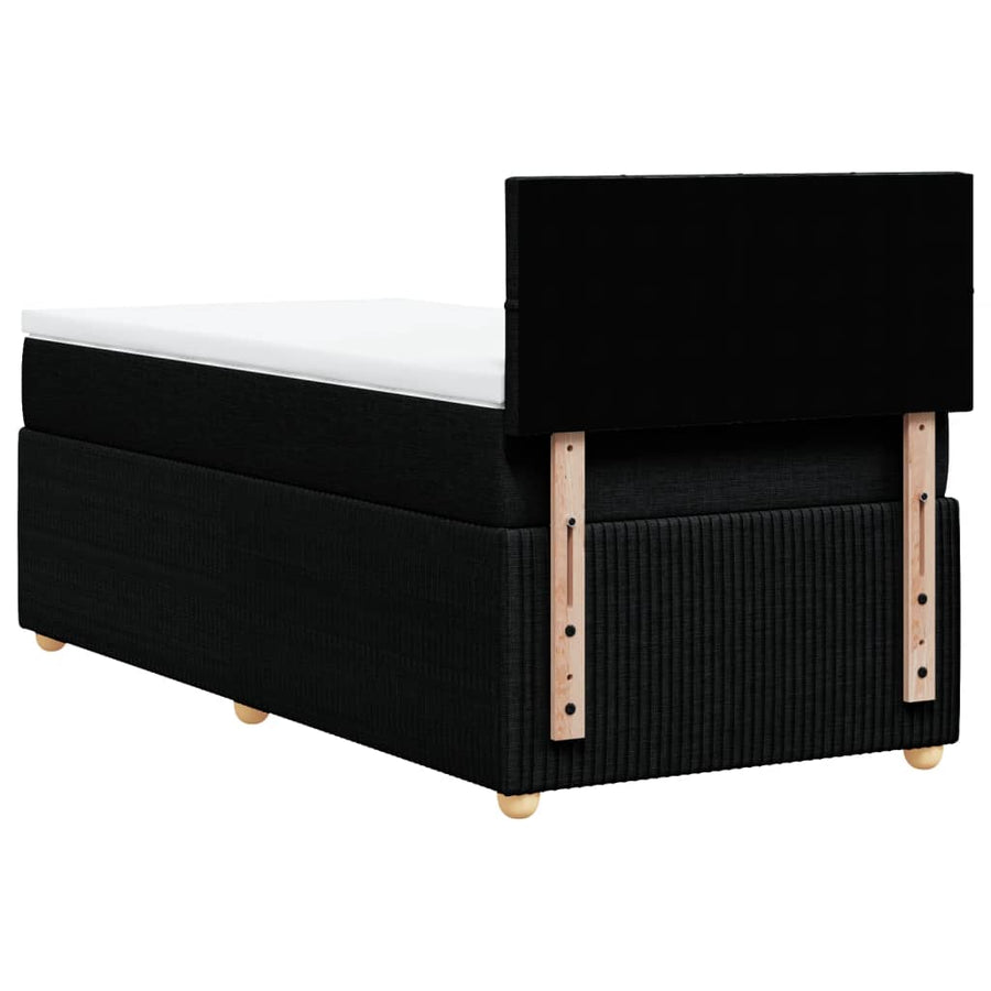 Boxspring met matras stof zwart 100x200 cm