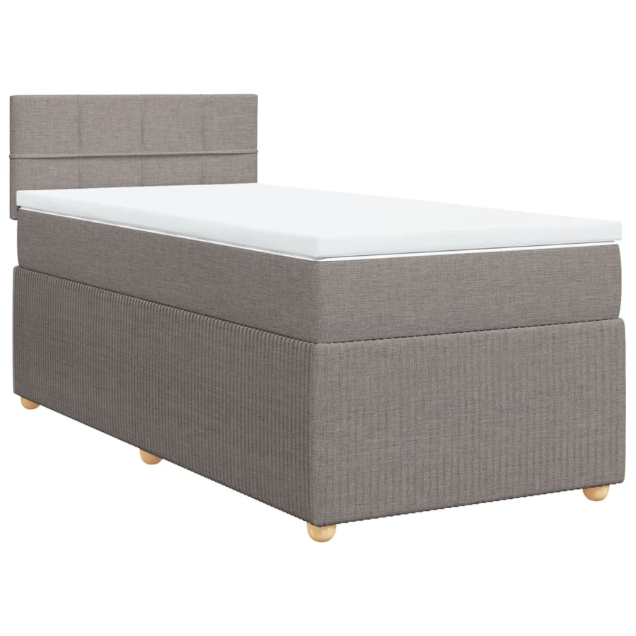 Boxspring met matras stof taupe 100x200 cm