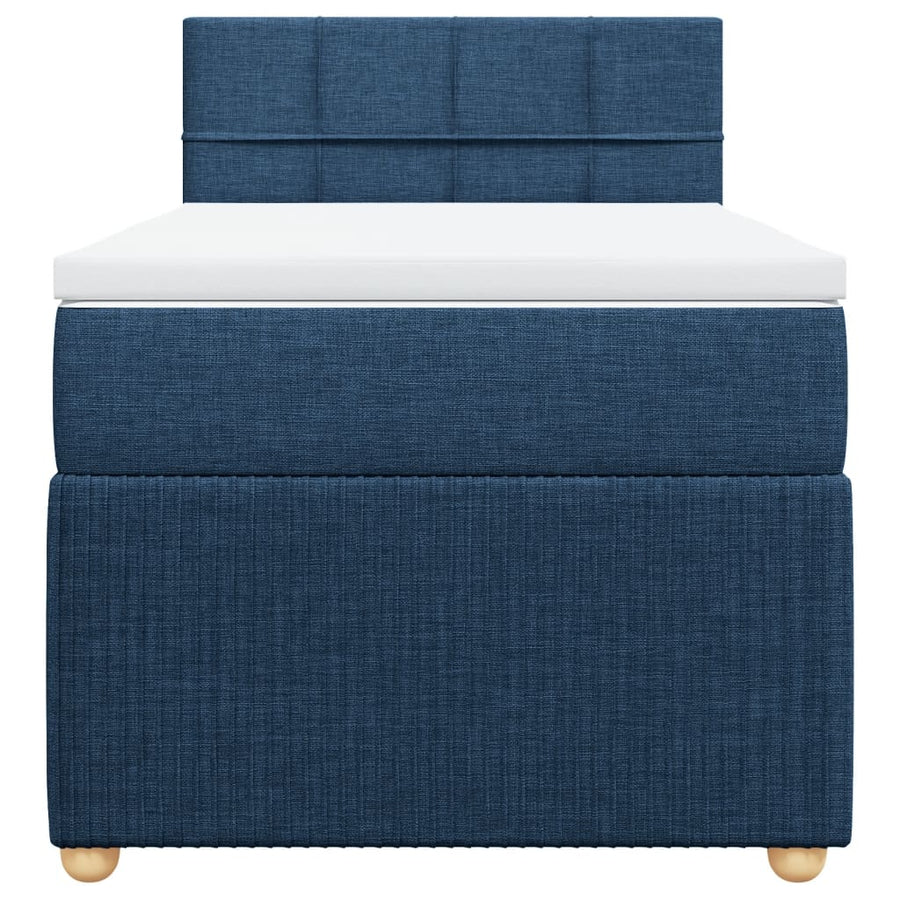 Boxspring met matras stof blauw 100x200 cm