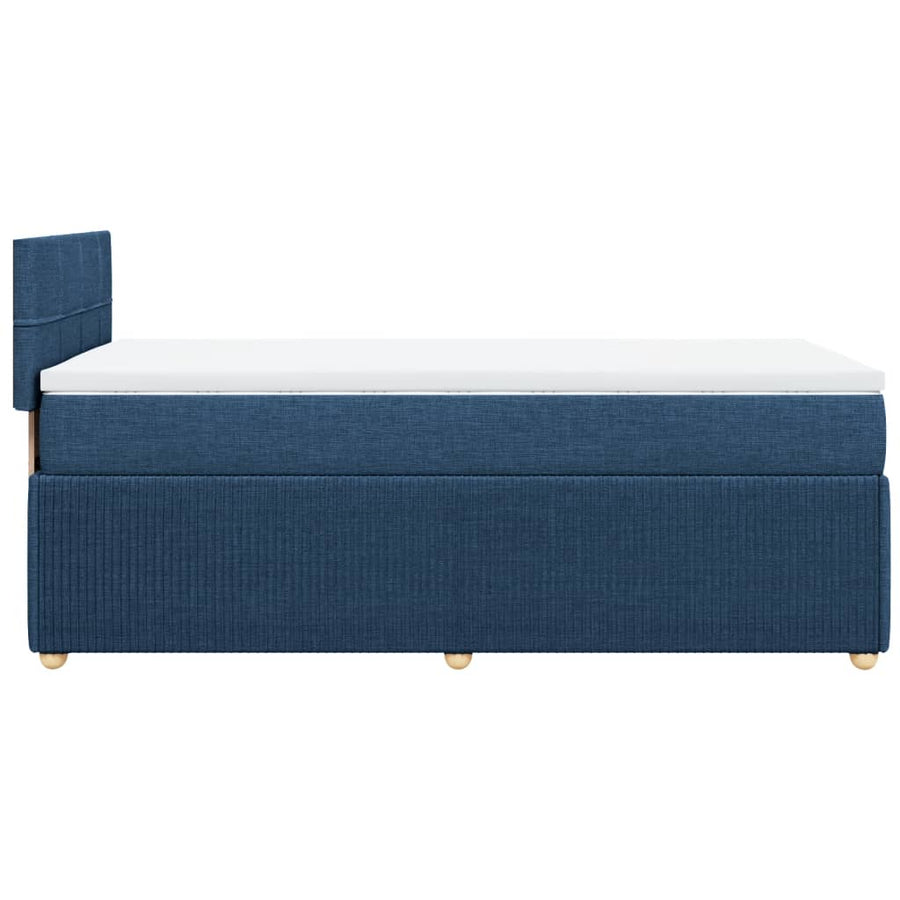 Boxspring met matras stof blauw 100x200 cm