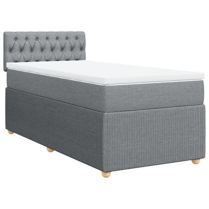 Boxspring met matras stof lichtgrijs 100x200 cm