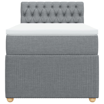 Boxspring met matras stof lichtgrijs 100x200 cm