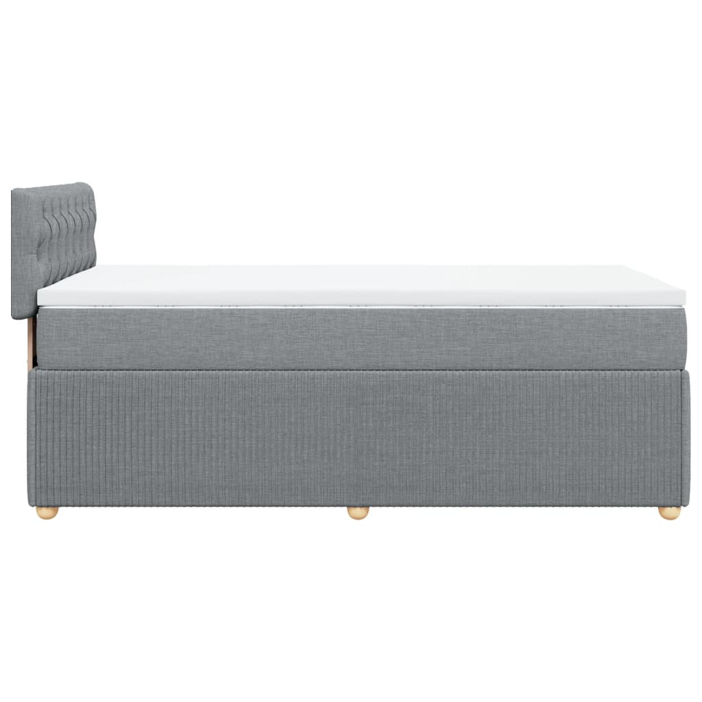 Boxspring met matras stof lichtgrijs 100x200 cm