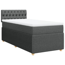 Boxspring met matras stof donkergrijs 100x200 cm