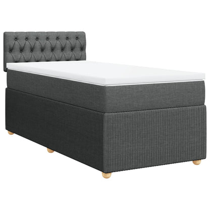Boxspring met matras stof donkergrijs 100x200 cm