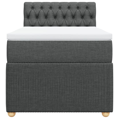 Boxspring met matras stof donkergrijs 100x200 cm