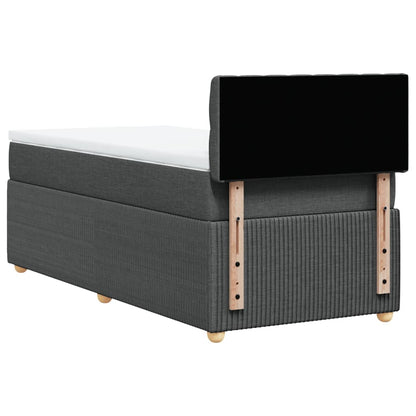 Boxspring met matras stof donkergrijs 100x200 cm