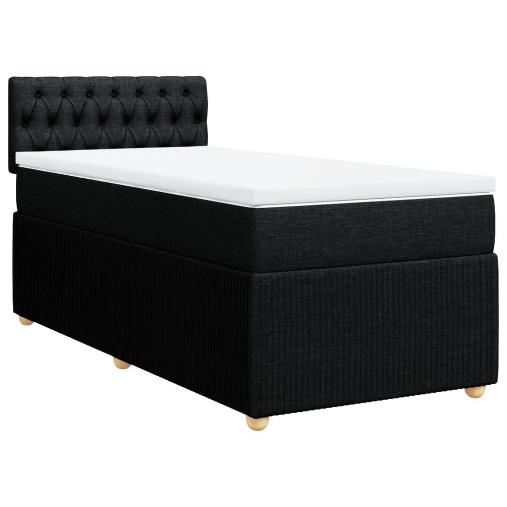 Boxspring met matras stof zwart 100x200 cm