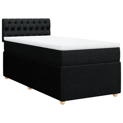 Boxspring met matras stof zwart 100x200 cm