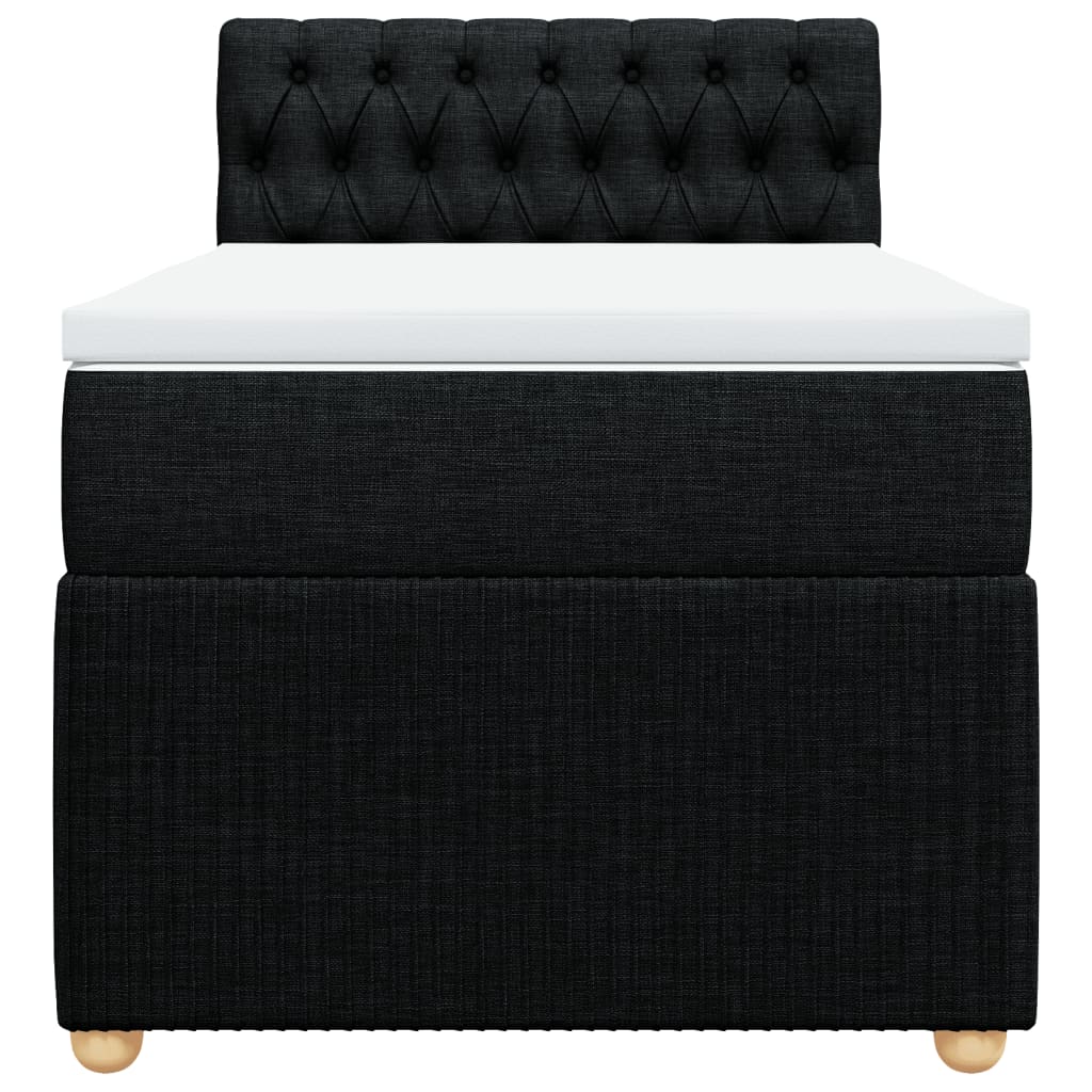 Boxspring met matras stof zwart 100x200 cm