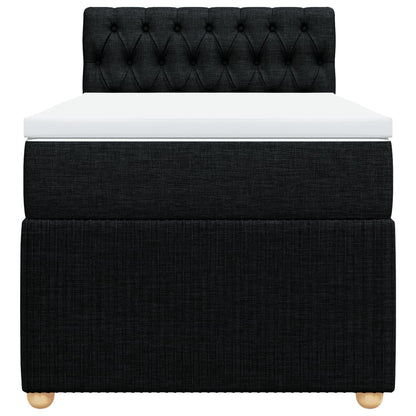 Boxspring met matras stof zwart 100x200 cm