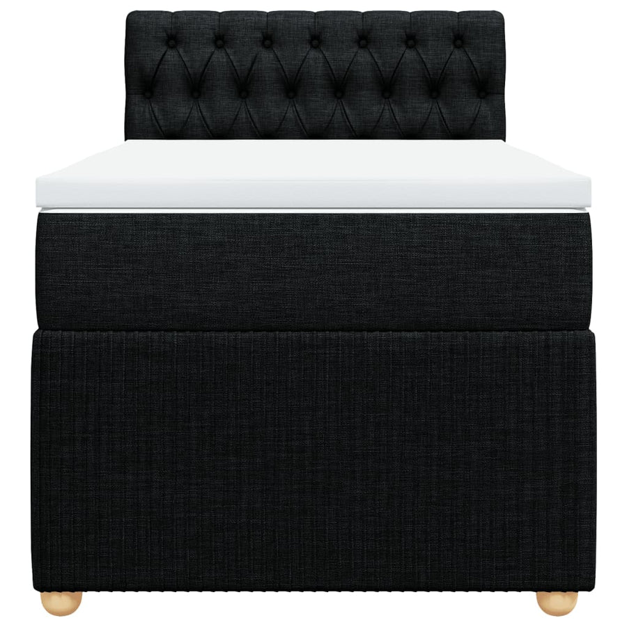 Boxspring met matras stof zwart 100x200 cm