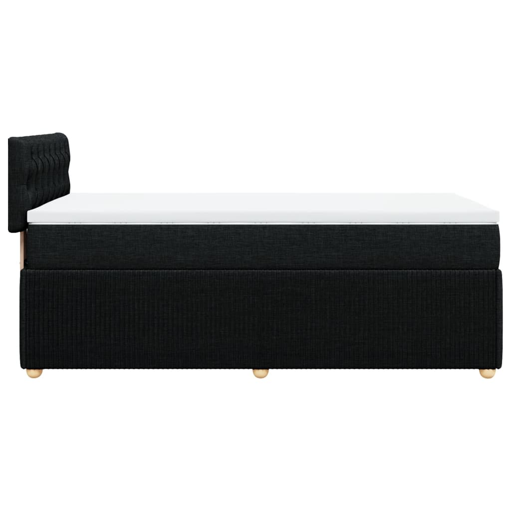 Boxspring met matras stof zwart 100x200 cm