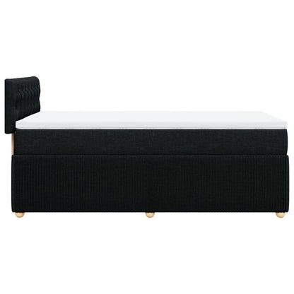 Boxspring met matras stof zwart 100x200 cm