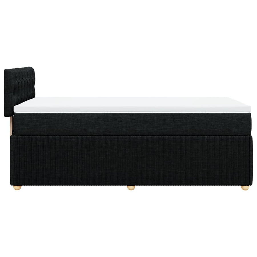 Boxspring met matras stof zwart 100x200 cm