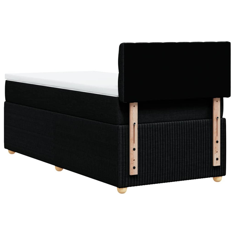 Boxspring met matras stof zwart 100x200 cm
