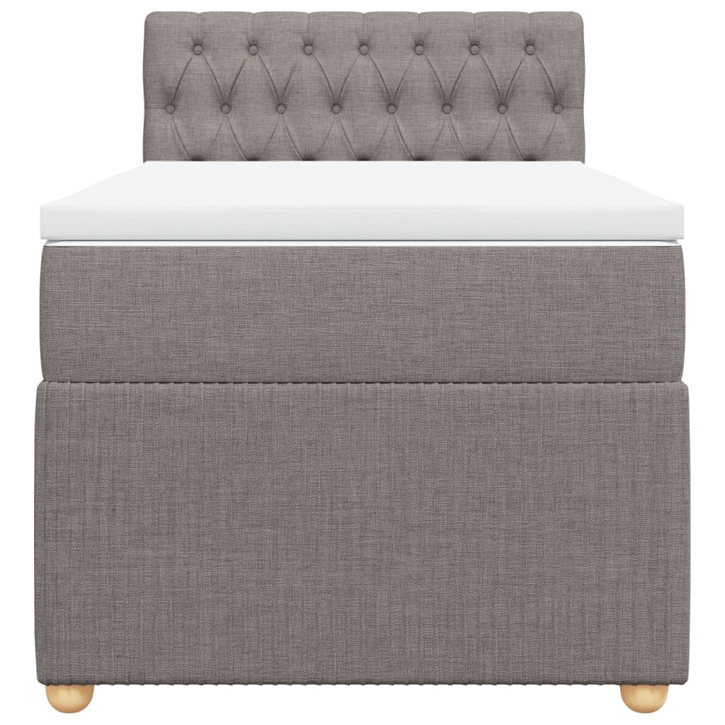 Boxspring met matras stof taupe 100x200 cm