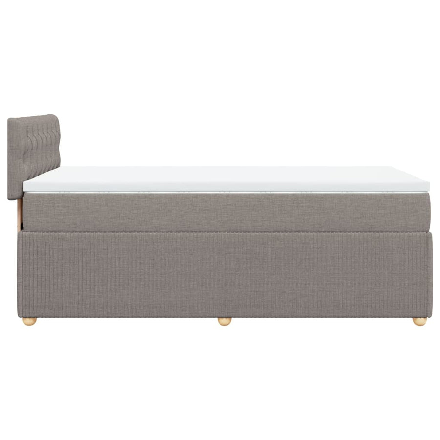 Boxspring met matras stof taupe 100x200 cm